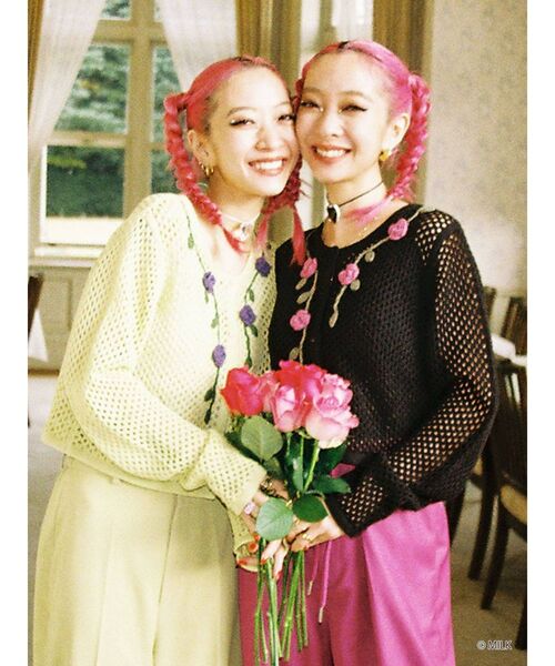 MILK（ミルク）の「MILK ローズニットカーディガン【コラボ】（カーディガン/ボレロ・レディース・ブラック/グリーン/アイボリー・MEDIUM）」の10枚目の写真