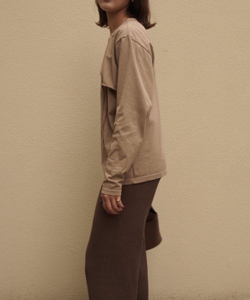 Amiur（エミレ）の「unique lady tops（Tシャツ/カットソー・レディース・ベージュ/ホワイト・FREE）」の8枚目の写真
