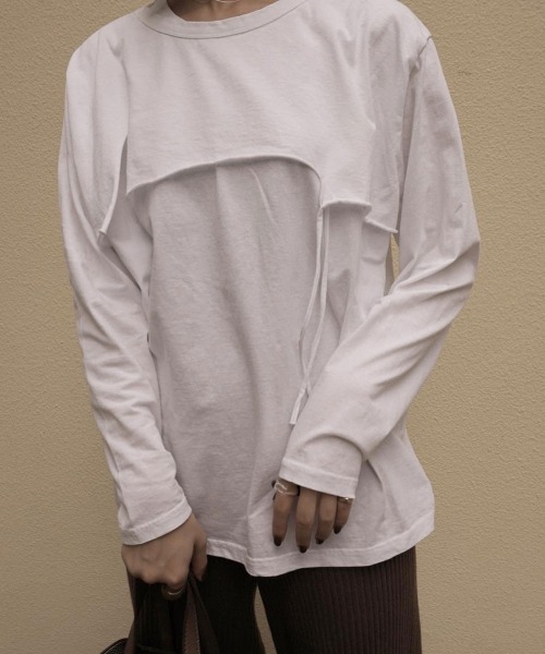 Amiur（エミレ）の「unique lady tops（Tシャツ/カットソー・レディース・ベージュ/ホワイト・FREE）」の15枚目の写真
