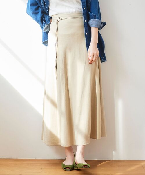 le.coeur blanc（ルクールブラン）の「麻ブレンドセミフレアスカート（スカート・レディース・ブラック/ベージュ・38/36）」の9枚目の写真