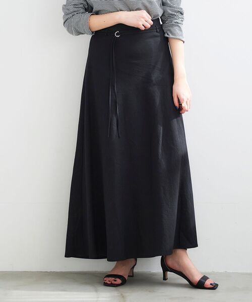 le.coeur blanc（ルクールブラン）の「麻ブレンドセミフレアスカート（スカート・レディース・ブラック/ベージュ・38/36）」の12枚目の写真