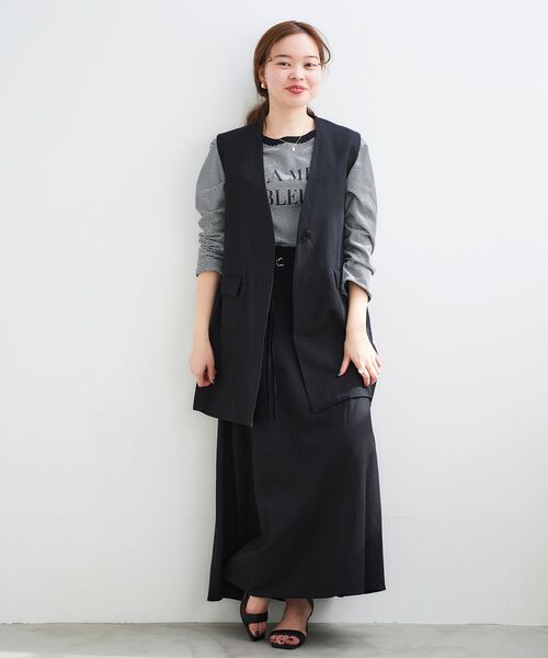 le.coeur blanc（ルクールブラン）の「麻ブレンドセミフレアスカート（スカート・レディース・ブラック/ベージュ・38/36）」の16枚目の写真