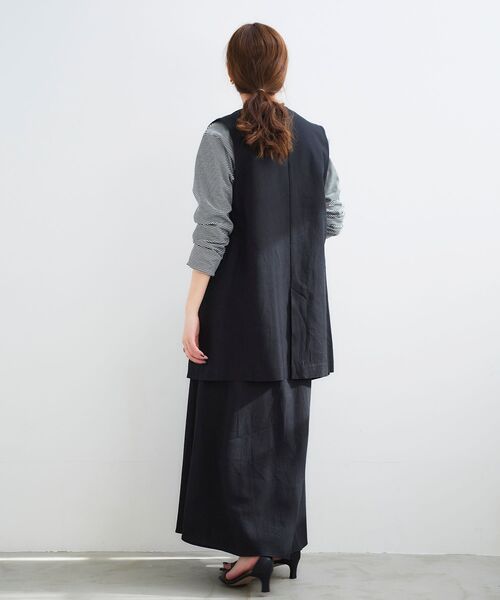 le.coeur blanc（ルクールブラン）の「麻ブレンドセミフレアスカート（スカート・レディース・ブラック/ベージュ・38/36）」の15枚目の写真