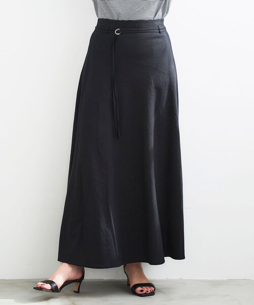 le.coeur blanc（ルクールブラン）の「麻ブレンドセミフレアスカート（スカート・レディース・ブラック/ベージュ・38/36）」の20枚目の写真