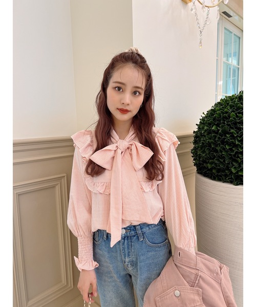 JUMELLE（ジュメロ）の「スプリングタイブラウス（シャツ/ブラウス・レディース・ピンク/グリーン・FREE）」の11枚目の写真