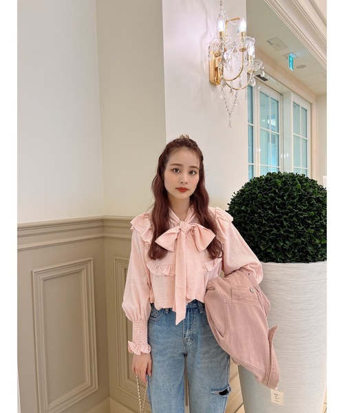 JUMELLE（ジュメロ）の「スプリングタイブラウス（シャツ/ブラウス・レディース・ピンク/グリーン・FREE）」の13枚目の写真