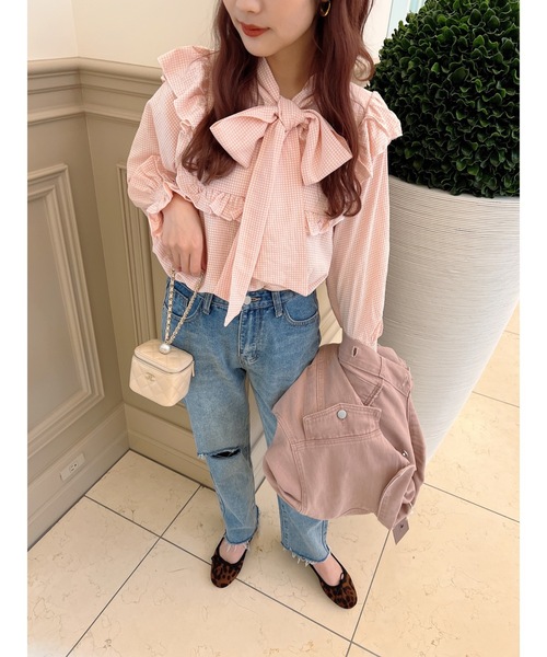 JUMELLE（ジュメロ）の「スプリングタイブラウス（シャツ/ブラウス・レディース・ピンク/グリーン・FREE）」の15枚目の写真