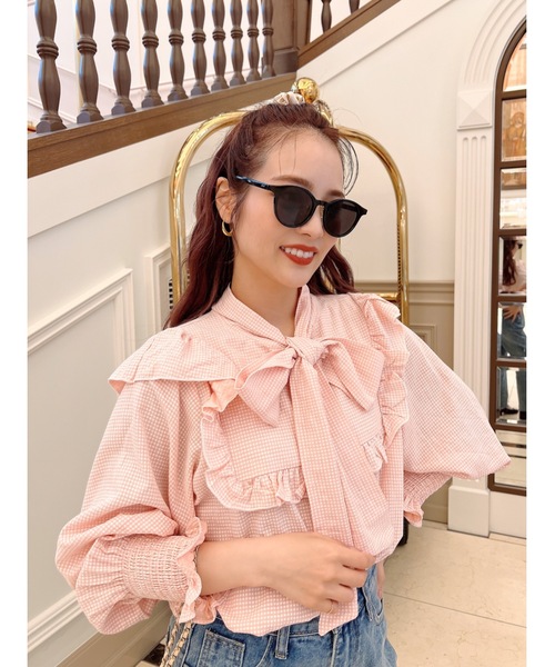 JUMELLE（ジュメロ）の「スプリングタイブラウス（シャツ/ブラウス・レディース・ピンク/グリーン・FREE）」の9枚目の写真