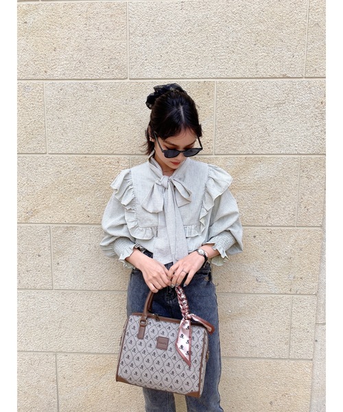 JUMELLE（ジュメロ）の「スプリングタイブラウス（シャツ/ブラウス・レディース・ピンク/グリーン・FREE）」の14枚目の写真