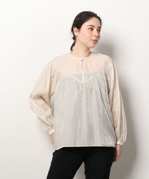 LOVELESS（ラブレス）の「ボリュームスリーブブラウス（シャツ/ブラウス・レディース・ホワイト系その他/ブラック/ピンク・36）」の2枚目の写真