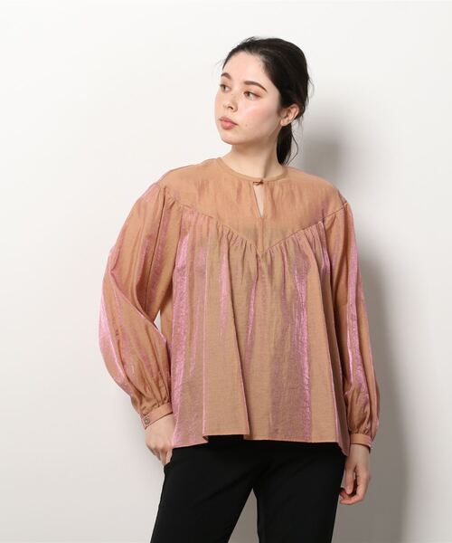 LOVELESS（ラブレス）の「ボリュームスリーブブラウス（シャツ/ブラウス・レディース・ホワイト系その他/ブラック/ピンク・36）」の3枚目の写真