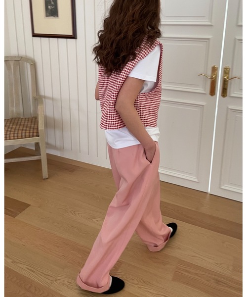 Didot.showroom（ディドット ショールーム）の「ツイードVネックショート丈ベスト（ベスト・レディース・ブラック/ブルー/レッド・FREE）」の10枚目の写真