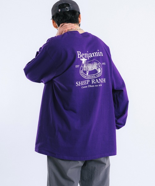 Ressaca(レサーカ)の「長袖オーバーサイズ アニマル バックプリント ロンT(Tシャツ/カットソー・メンズ・ホワイト/ブラック/パープル/グレー/グリーン・M/L)」の2枚目の写真