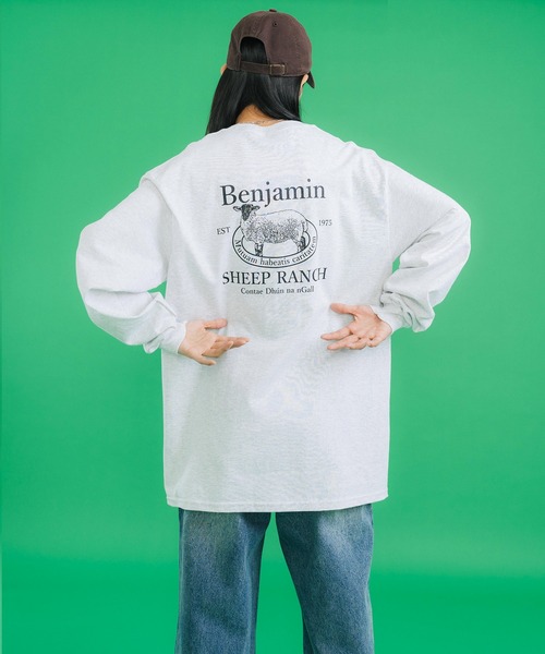 Ressaca(レサーカ)の「長袖オーバーサイズ アニマル バックプリント ロンT(Tシャツ/カットソー・メンズ・ホワイト/ブラック/パープル/グレー/グリーン・M/L)」の4枚目の写真
