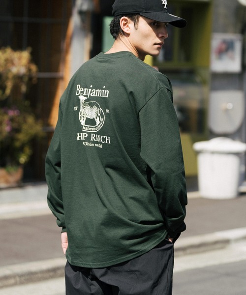 Ressaca(レサーカ)の「長袖オーバーサイズ アニマル バックプリント ロンT(Tシャツ/カットソー・メンズ・ホワイト/ブラック/パープル/グレー/グリーン・M/L)」の5枚目の写真