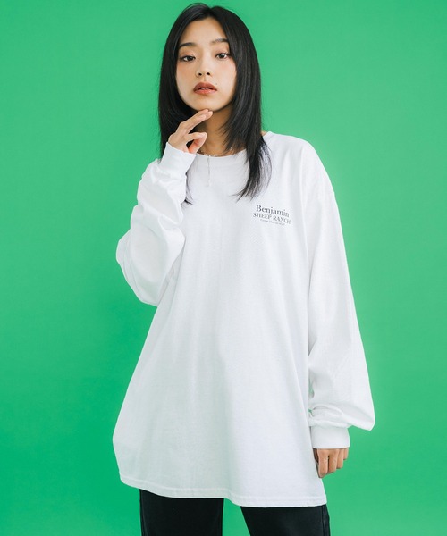 Ressaca(レサーカ)の「長袖オーバーサイズ アニマル バックプリント ロンT(Tシャツ/カットソー・メンズ・ホワイト/ブラック/パープル/グレー/グリーン・M/L)」の6枚目の写真