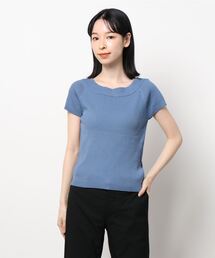 オフカラー前後2wayリブニットプルオーバー