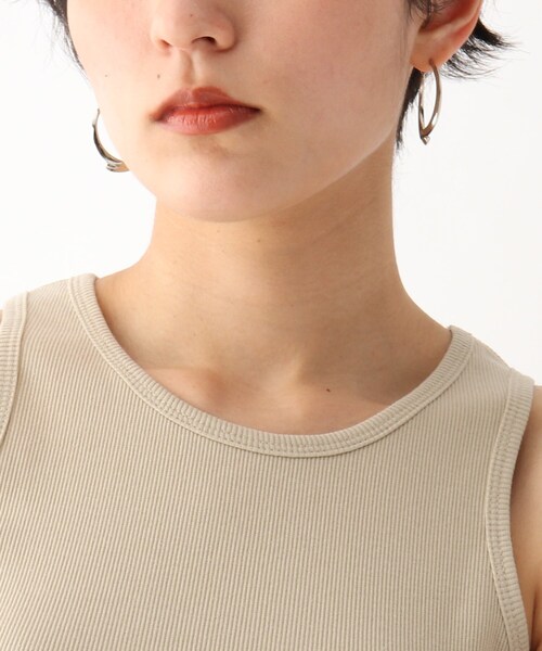 OPAQUE.CLIP（オペークドットクリップ）の「◆GIZAコットン アメスリタンクトップ（タンクトップ・レディース・ブラック/サンドベージュ/ホワイト系・40/38/36）」の7枚目の写真