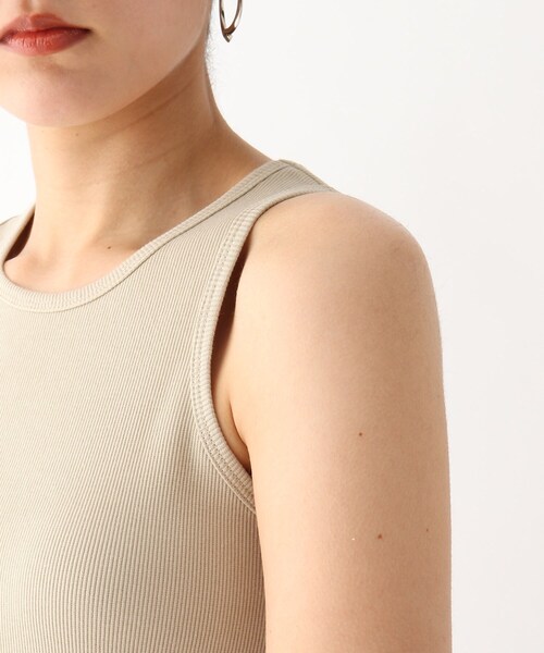 OPAQUE.CLIP（オペークドットクリップ）の「◆GIZAコットン アメスリタンクトップ（タンクトップ・レディース・ブラック/サンドベージュ/ホワイト系・40/38/36）」の8枚目の写真