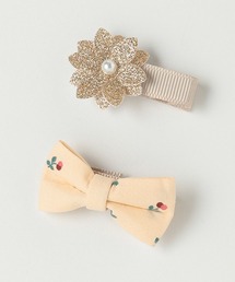お花リボンヘアクリップセット