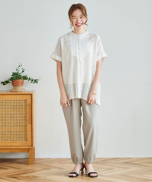 le.coeur blanc（ルクールブラン）の「イージージョガーパンツ（その他パンツ・レディース・ブラック/カーキオリーブ/グレイッシュベージュ・38/36）」の14枚目の写真