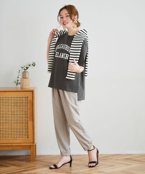 le.coeur blanc（ルクールブラン）の「イージージョガーパンツ（その他パンツ・レディース・ブラック/カーキオリーブ/グレイッシュベージュ・38/36）」の17枚目の写真