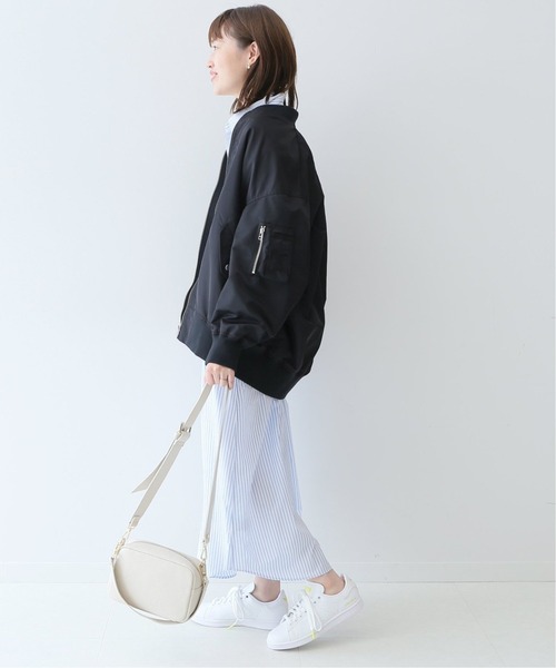 SLOBE IENA(スローブイエナ)の「《WEB限定/追加3》ナイロンツイルMA-1◆(MA-1・レディース・カーキ/ブラック・FREE)」の10枚目の写真