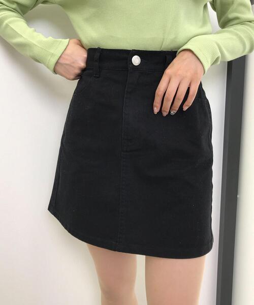 INGNI（イング）の「台形スカート／C（デニムスカート・レディース・インディゴブルー/アイボリー/ブラック・FREE）」の2枚目の写真