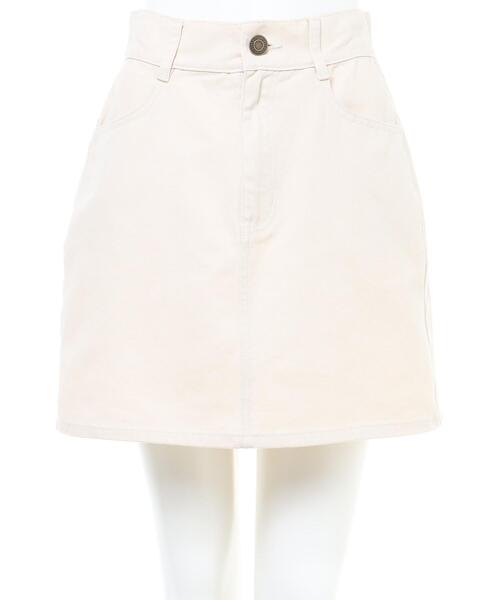 INGNI（イング）の「台形スカート／C（デニムスカート・レディース・インディゴブルー/アイボリー/ブラック・FREE）」の4枚目の写真