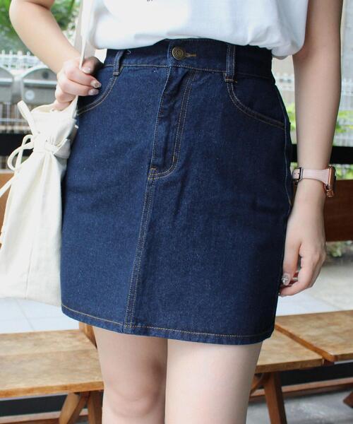 INGNI（イング）の「台形スカート／C（デニムスカート・レディース・インディゴブルー/アイボリー/ブラック・FREE）」の15枚目の写真