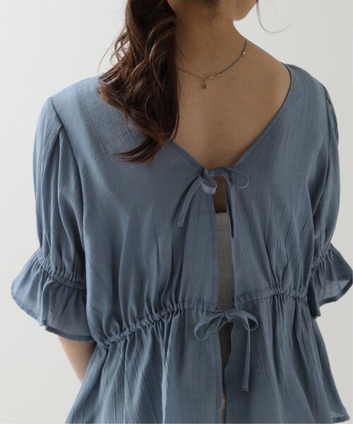 RAY CASSIN(レイカズン)の「ダブルリボンペプラムブラウス(シャツ/ブラウス・レディース・ブラウン/ブルー/キナリ・FREE)」の12枚目の写真