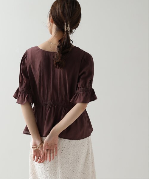 RAY CASSIN(レイカズン)の「ダブルリボンペプラムブラウス(シャツ/ブラウス・レディース・ブラウン/ブルー/キナリ・FREE)」の18枚目の写真