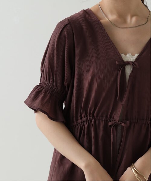 RAY CASSIN(レイカズン)の「ダブルリボンペプラムブラウス(シャツ/ブラウス・レディース・ブラウン/ブルー/キナリ・FREE)」の21枚目の写真