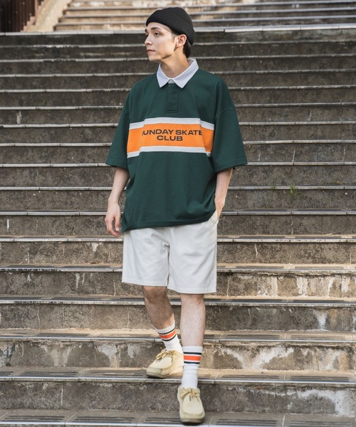 WEGO（ウィゴー）の「WEGO/ヘビーウエイト BIGラガーシャツ（ポロシャツ・メンズ・ブラック/ダークグリーン/ネイビー/パープル・LARGE/MEDIUM）」の5枚目の写真