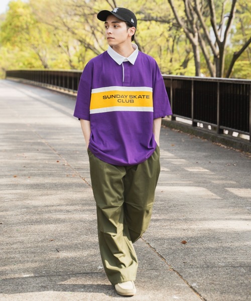 WEGO（ウィゴー）の「WEGO/ヘビーウエイト BIGラガーシャツ（ポロシャツ・メンズ・ブラック/ダークグリーン/ネイビー/パープル・LARGE/MEDIUM）」の11枚目の写真