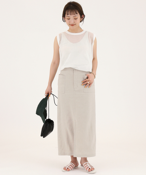 SLOBE IENA(スローブイエナ)の「シアーラミーノースリーブ◆(ニット/セーター・レディース・ブルー系その他/ブラック/ホワイト・FREE)」の14枚目の写真