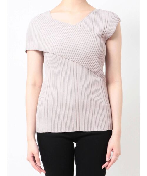 LAGUNAMOON（ラグナムーン）の「アシンメトリーショルダーニットプルオーバー（ニット/セーター・レディース・ブラック/ターコイズブルー/ベージュ・FREE）」の7枚目の写真