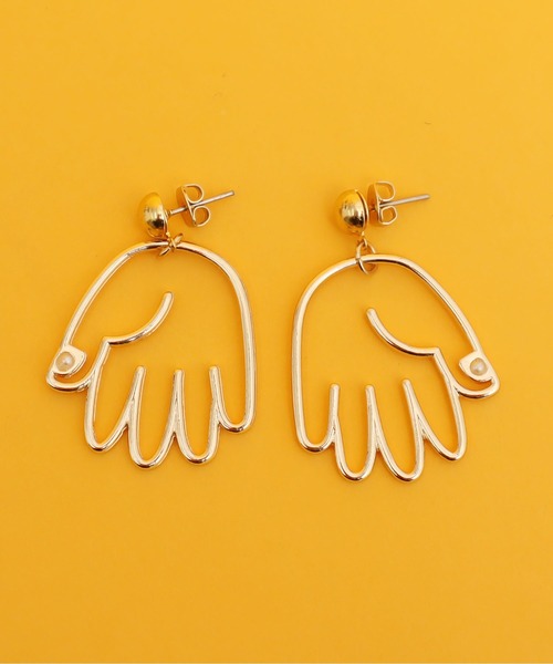 didizizi（ディディジジ）の「じゃんけんピアス/イヤリング　パー（ピアス（両耳用）・レディース・シルバー/ゴールド/シルバー系その他/ゴールド系その他・FREE）」の3枚目の写真