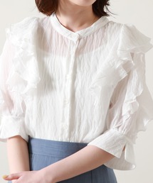 Cheek | 楊柳袖フリルブラウス(シャツ/ブラウス)