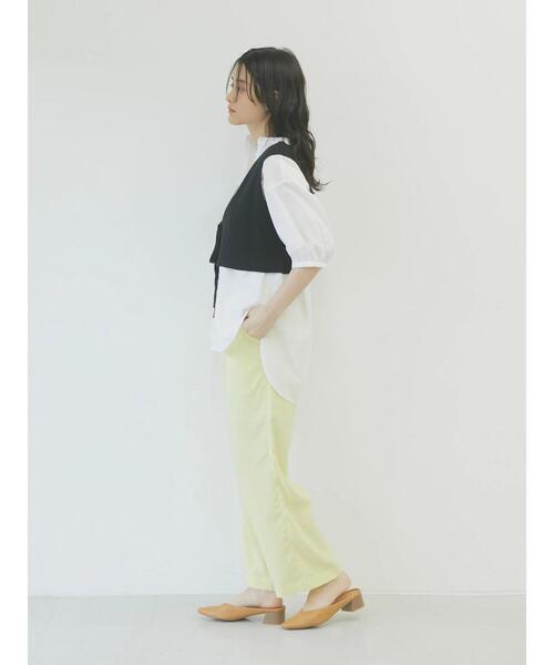 AMERICAN HOLIC(アメリカンホリック)の「ドロストとろみワイドパンツ2(その他パンツ・レディース・ライトイエロー・M/S/L)」の4枚目の写真