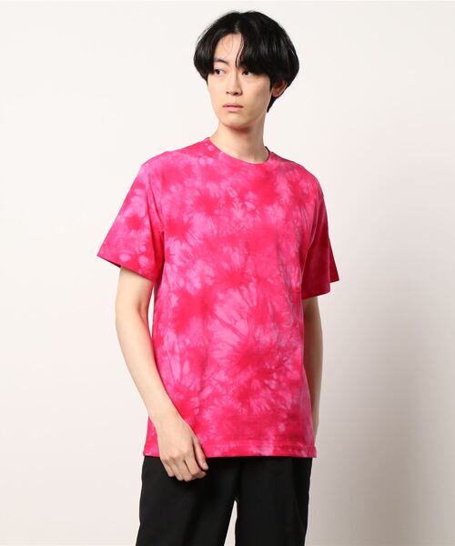 TRUSS(トラス)の「TRUSS /CROSS&STITCH / タイダイTシャツ / TDT-148(Tシャツ/カットソー・メンズ・ピンク/ブラック/オレンジ/ネイビー・X-LARGE/XX-LARGE/LARGE/MEDIUM)」の3枚目の写真