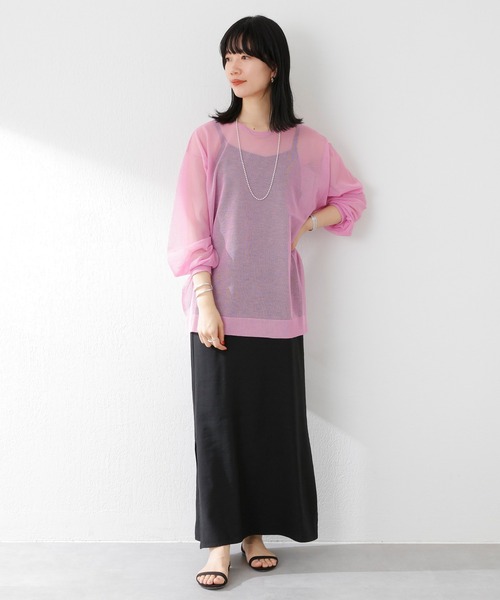 SHENERY（シーナリー）の「バックVシアーニットプルオーバー（ニット/セーター・レディース・ライトグレー/ブラック/ピンク・FREE）」の7枚目の写真