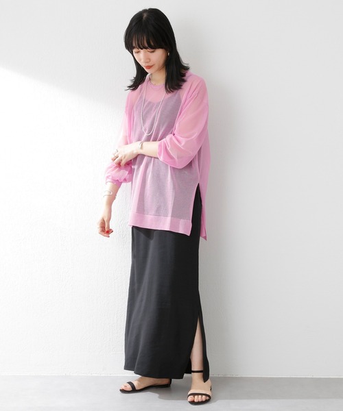 SHENERY（シーナリー）の「バックVシアーニットプルオーバー（ニット/セーター・レディース・ライトグレー/ブラック/ピンク・FREE）」の12枚目の写真