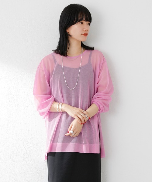 SHENERY（シーナリー）の「バックVシアーニットプルオーバー（ニット/セーター・レディース・ライトグレー/ブラック/ピンク・FREE）」の11枚目の写真