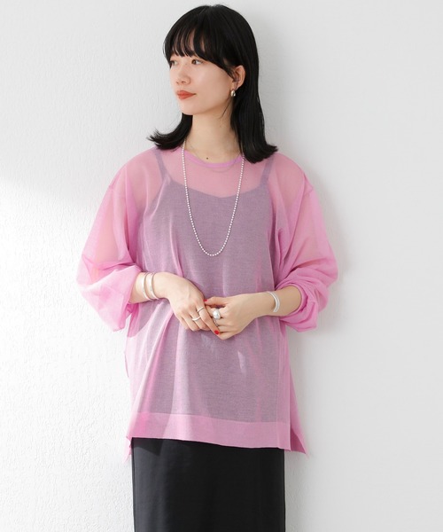 SHENERY（シーナリー）の「バックVシアーニットプルオーバー（ニット/セーター・レディース・ライトグレー/ブラック/ピンク・FREE）」の6枚目の写真