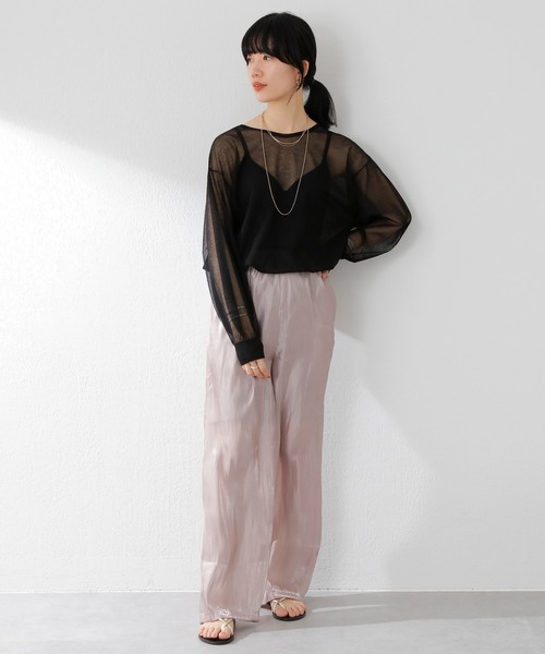 SHENERY（シーナリー）の「バックVシアーニットプルオーバー（ニット/セーター・レディース・ライトグレー/ブラック/ピンク・FREE）」の4枚目の写真