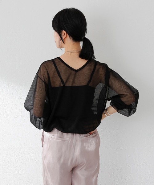 SHENERY（シーナリー）の「バックVシアーニットプルオーバー（ニット/セーター・レディース・ライトグレー/ブラック/ピンク・FREE）」の14枚目の写真