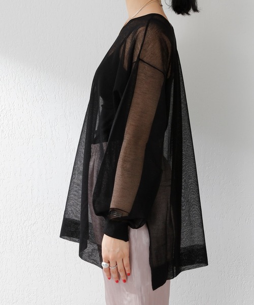 SHENERY（シーナリー）の「バックVシアーニットプルオーバー（ニット/セーター・レディース・ライトグレー/ブラック/ピンク・FREE）」の22枚目の写真