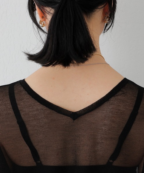 SHENERY（シーナリー）の「バックVシアーニットプルオーバー（ニット/セーター・レディース・ライトグレー/ブラック/ピンク・FREE）」の13枚目の写真