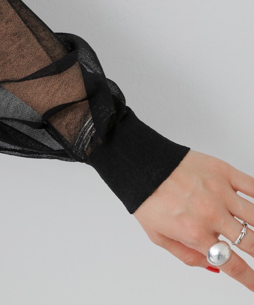 SHENERY（シーナリー）の「バックVシアーニットプルオーバー（ニット/セーター・レディース・ライトグレー/ブラック/ピンク・FREE）」の8枚目の写真